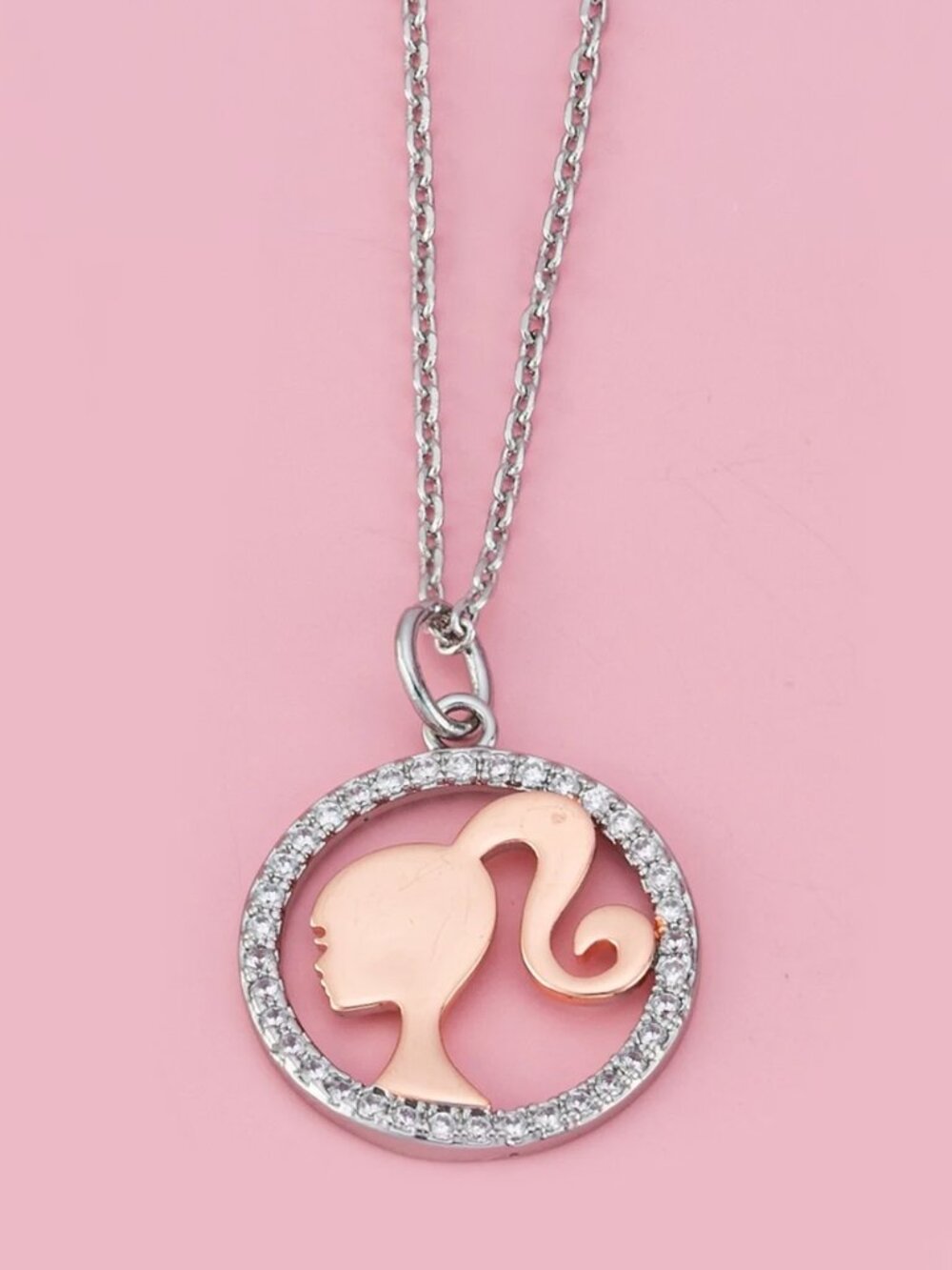 Barbie Silhouette Necklace, Charmed Aroma Barbiecore Collection